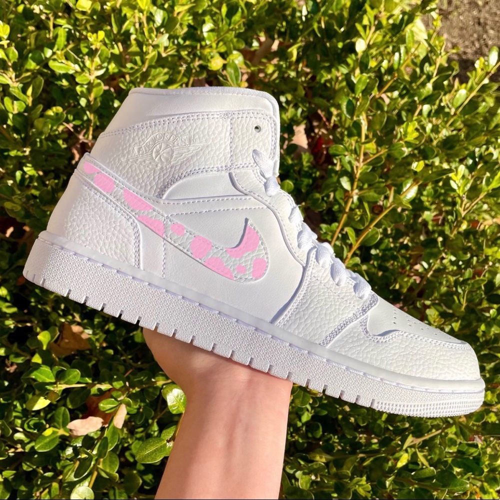 💗Custom Air Jordan 1 (Pink Cowprint)💗🐮